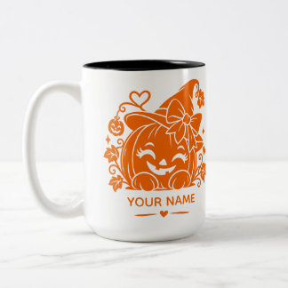 2 Couleurs Tasse personnalisée de citrouille d'Halloween 