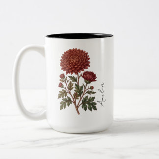 2 Couleurs Tasse personnalisée de la fleur du mois de naissan