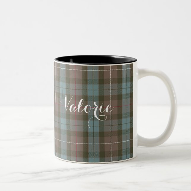 2 Couleurs Tasse personnalisée de tartan (Droit)