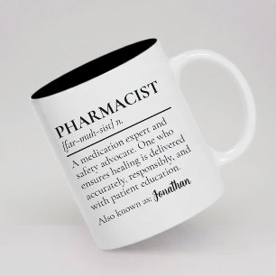2 Couleurs Tasse personnalisée Définition de Pharmacien Cadea