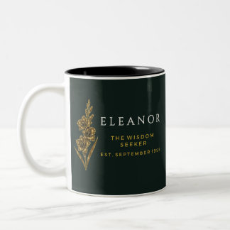 2 Couleurs Tasse personnalisée Fleur de Naissance en Or - Ast