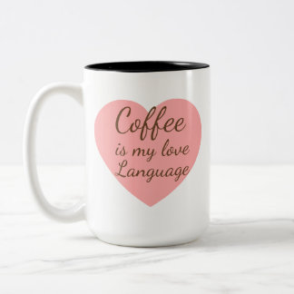 2 Couleurs Tasse Pink Heart Coffee Love Language