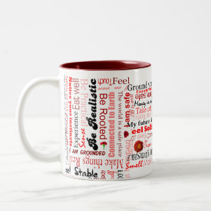 2 Couleurs Tasse positive de typographie d'affirmations de