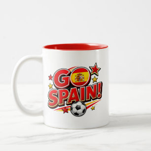 2 Couleurs Tasse pour supporter de football GO ESPAGNE Drap