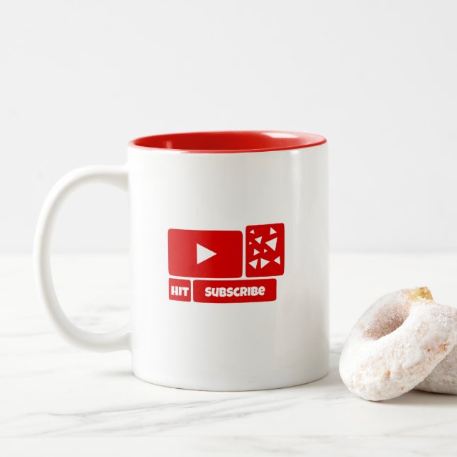 2 Couleurs Tasse pour Youtube - tasse de Youtube (Avec donut)