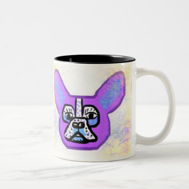 2 Couleurs Tasse pourpre de bouledogue français (Droit)