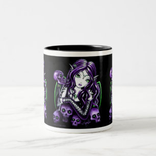 2 Couleurs Tasse pourpre de fée de crâne de "belladone"