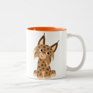 2 Couleurs Tasse Prankish de Lynx de bande dessinée mignonne