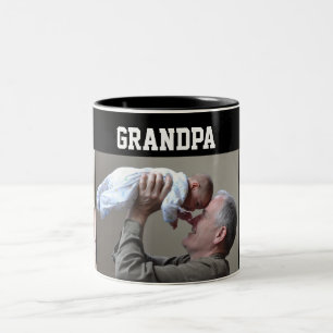 2 Couleurs Tasse premier grand-père collage photo 3 moderne