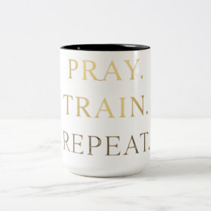 2 Couleurs Tasse Prière Entraînement Répéter – Motivation Fit