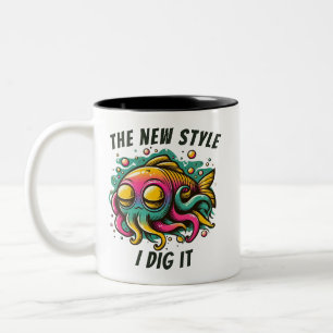 2 Couleurs Tasse "Rasta fish "New stile I dig it""