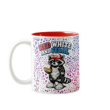 Tasse Raton Laveur Drôle Rouge Blanc et Féral