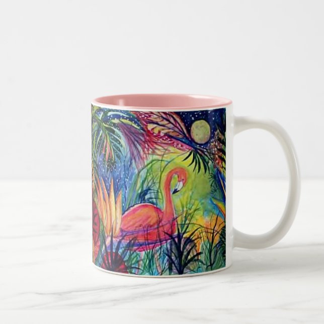 2 Couleurs Tasse rose de Flamant rose (Droit)
