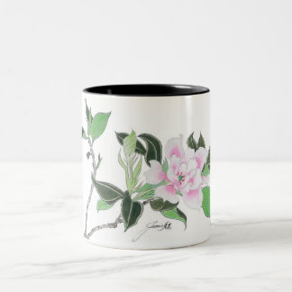2 Couleurs Tasse rose de fleur