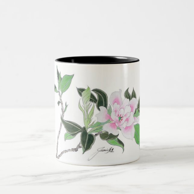 2 Couleurs Tasse rose de fleur (Centre)