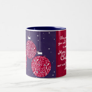 2 Couleurs Tasse rouge/bleue de babiole d'étincelle de Noël