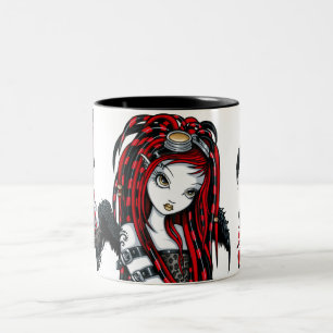 2 Couleurs Tasse rouge "cramoisie" d'ange de Goth de Cyber de