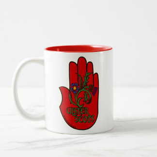 2 Couleurs Tasse rouge de main d'Ulster-Ecossais