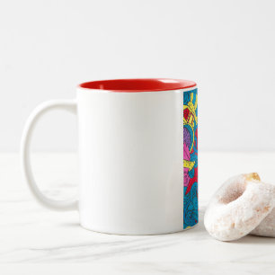 2 Couleurs tasse rouge sur dessins terminer