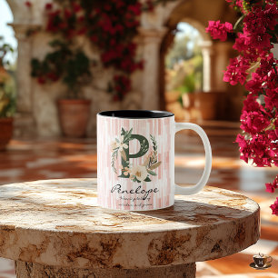 2 Couleurs Tasse sagesse Boho Chic avec monogramme Penelope