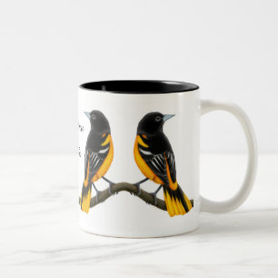 2 Couleurs Tasse sauvage d'oiseaux de Baltimore Orioles