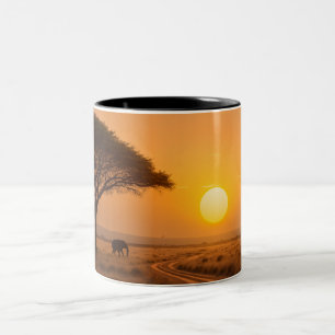 2 Couleurs Tasse Savane au Coucher du Soleil