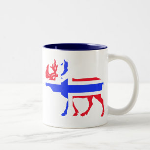 2 Couleurs Tasse silhouette de l'élan abstrait avec Co drapea