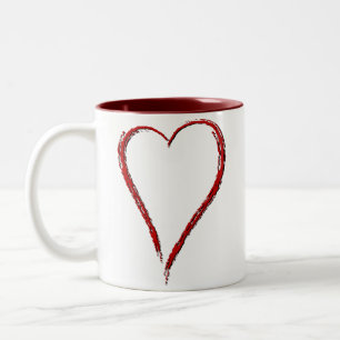 2 Couleurs Tasse simple de coeur