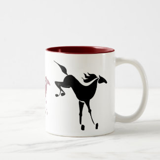 2 Couleurs tasse s'opposante de cheval