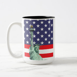 2 Couleurs Tasse Statue de la Liberté   Tasse à café Drapeau 
