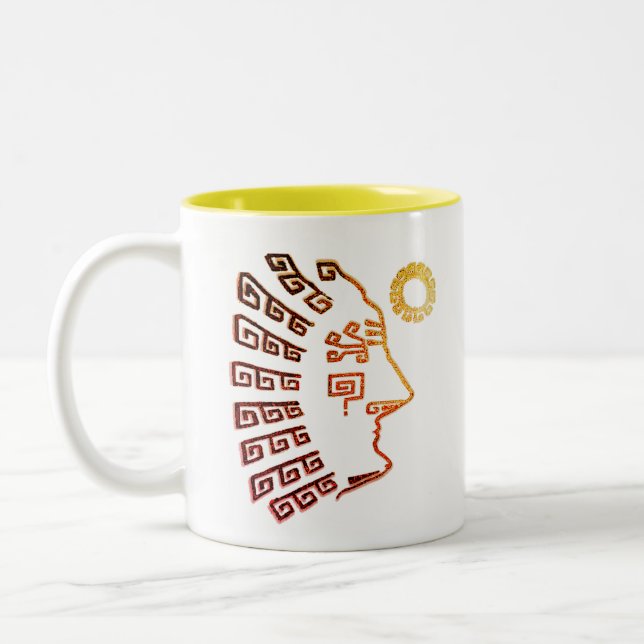 2 Couleurs Tasse Stylée Art de Machupicchu Cusco Pérou (Gauche)