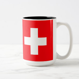 2 Couleurs Tasse suisse de drapeau