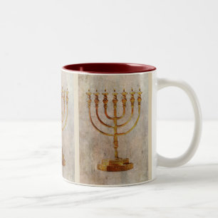 2 Couleurs Tasse Tasse Tazza de Menorah Israël