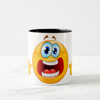 2 Couleurs tasse terrifiée d'emoji
