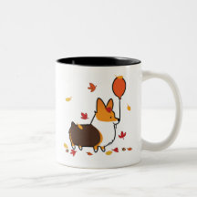 Tasse tricolore rouge | CorgiThings d'automne de