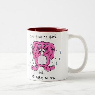 2 Couleurs Tasse triste de lapin