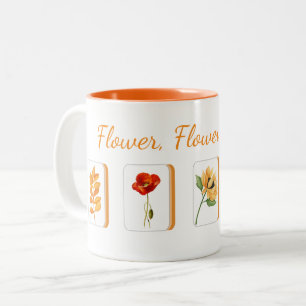 2 Couleurs Tasse Tuiles Fleur de Mahjong