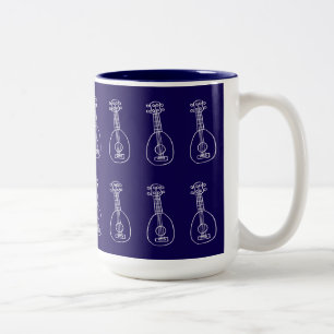 2 Couleurs Tasse Ukulélé Bleu Foncé