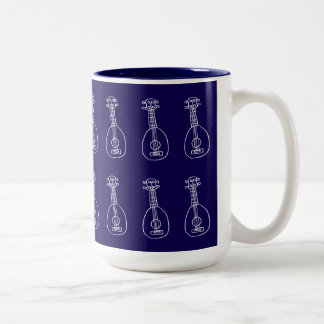 2 Couleurs Tasse Ukulélé Bleu Foncé