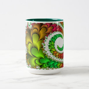 2 Couleurs Tasse verte de motif