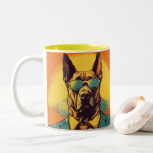 2 Couleurs Tasse Vibrante Chien Cool Avec Lunettes de Soleil