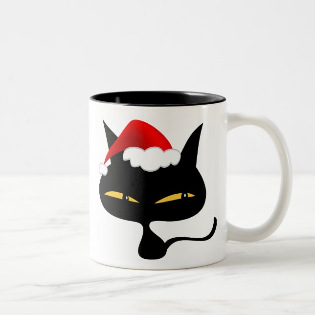 2 Couleurs Tasse vilaine de Kitty de Noël (Droit)