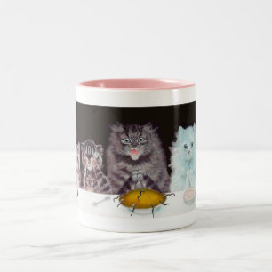 2 Couleurs Tasse vintage de thanksgiving de chats de Louis