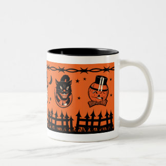 2 Couleurs Tasse vintage d'imaginaire de Halloween