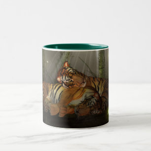 2 Couleurs Tigres dans la tasse d'amour, nouvelle année