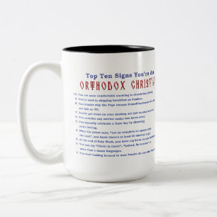 2 Couleurs Top 10 des orthodoxes chrétiens signe une tasse bi