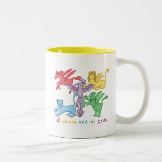 2 Couleurs "Toutes les années…" Tasse à deux tons (jaune)