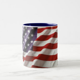 2 Couleurs U.S. Tasse de café de ondulation de drapeau