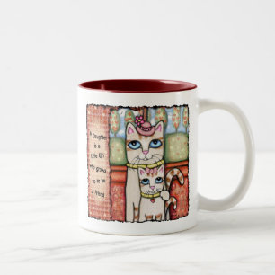 2 Couleurs Une fille est, tasse de café/thé