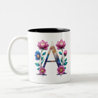 2 Couleurs Une tasse de café - Design floral pour le don